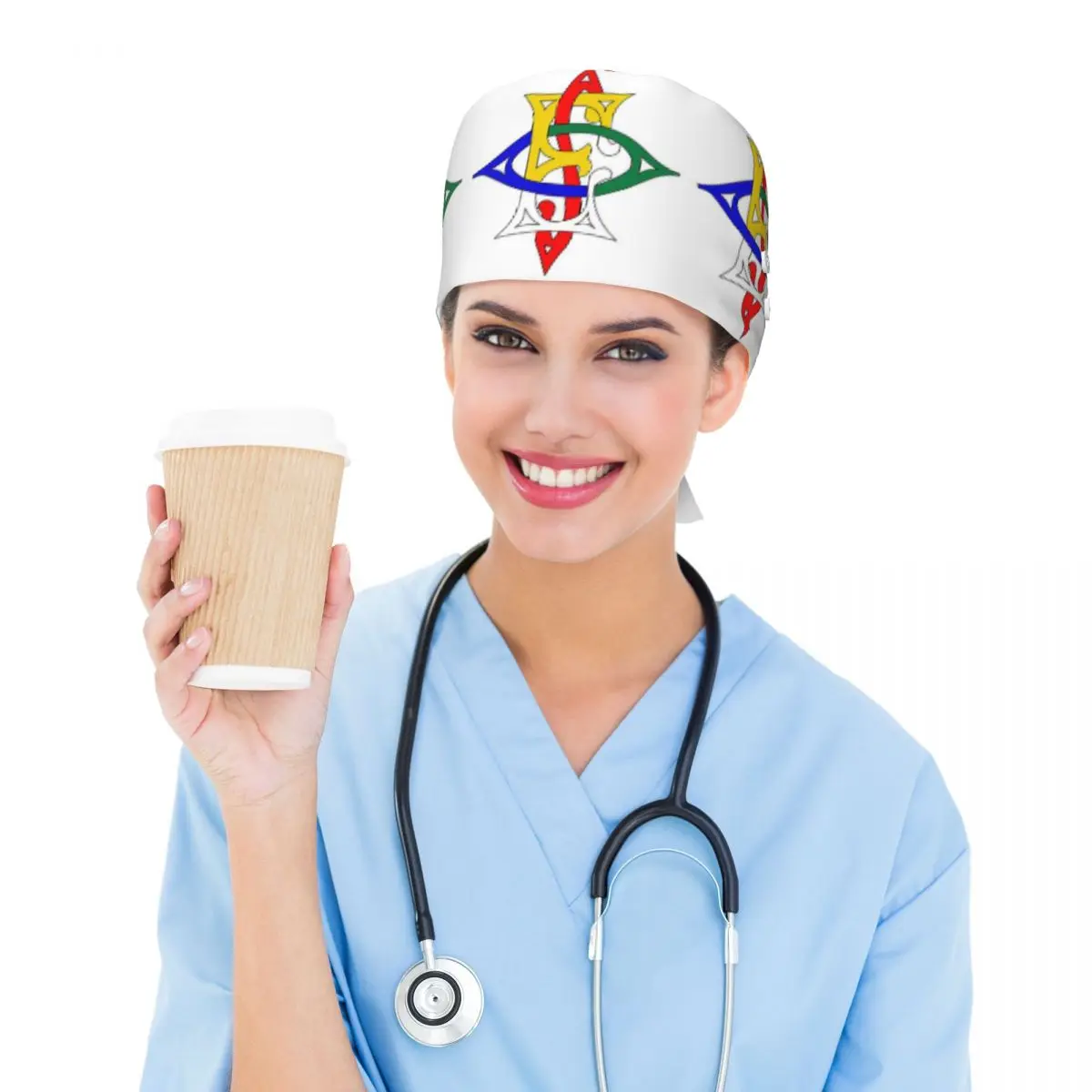 Order Of The Eastern Star Logo OES Scrub Hat Doctor Working Surgical Cap Unisex Adjustable Nursing Caps for Dentist