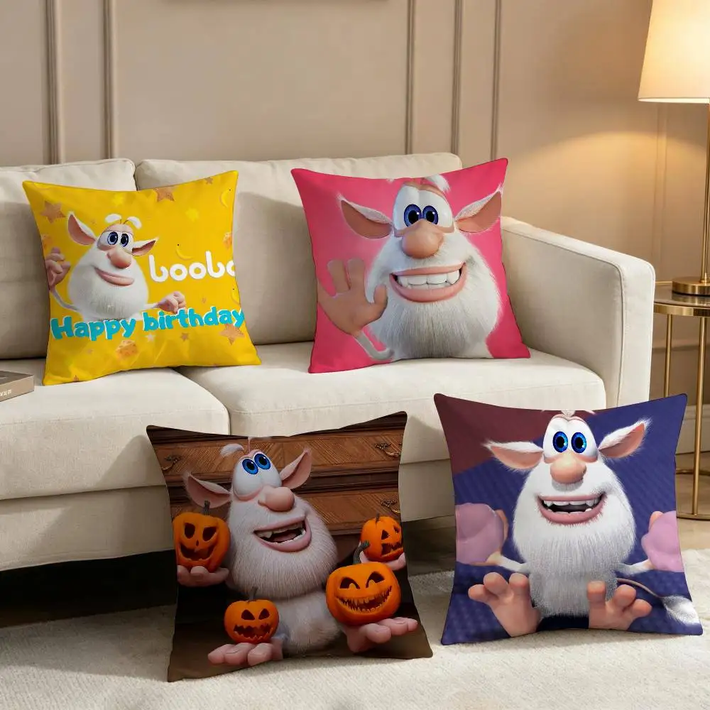 Cartoon Cute Fourbob-Booba Pillow Cover Soft Decorative Throw Pillow Case 45x45cm Couch Home Decor for Living Room Sofa Gift