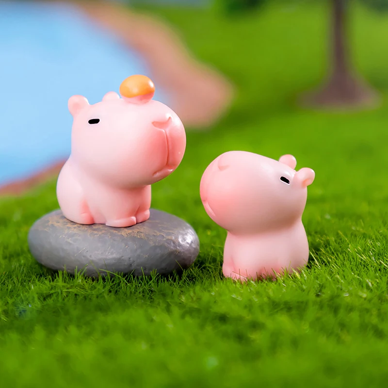 Modelo de animales de simulación de capibara, Mini figuras de acción de capibara, decoración del hogar, regalo para niños, microadorno de paisaje DIY