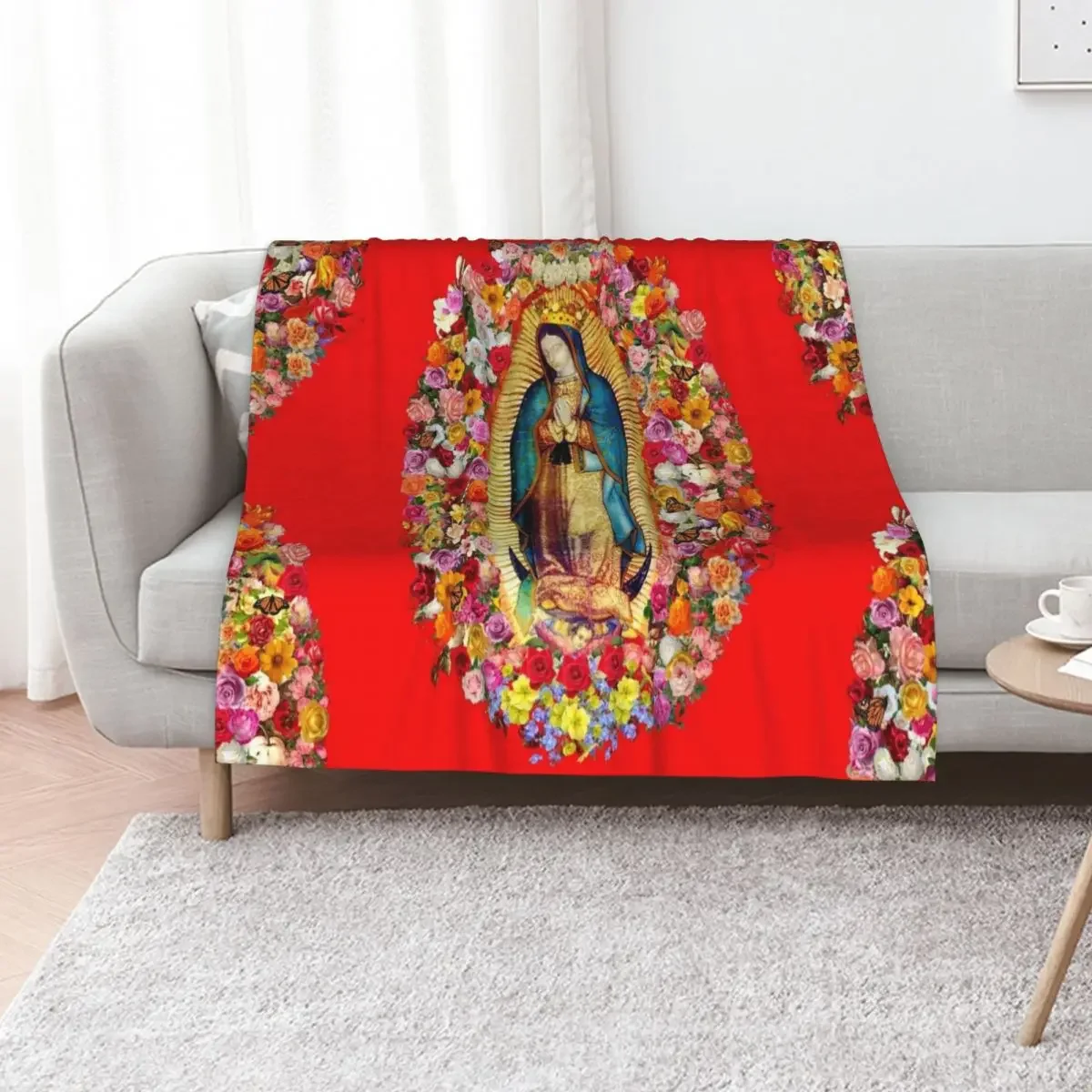 

Our Lady of Guadalupe Mexican Virgin Mary Saint Mexico Catholic Mask Throw Blanket anime for babies sofa bed Sofa Blankets
