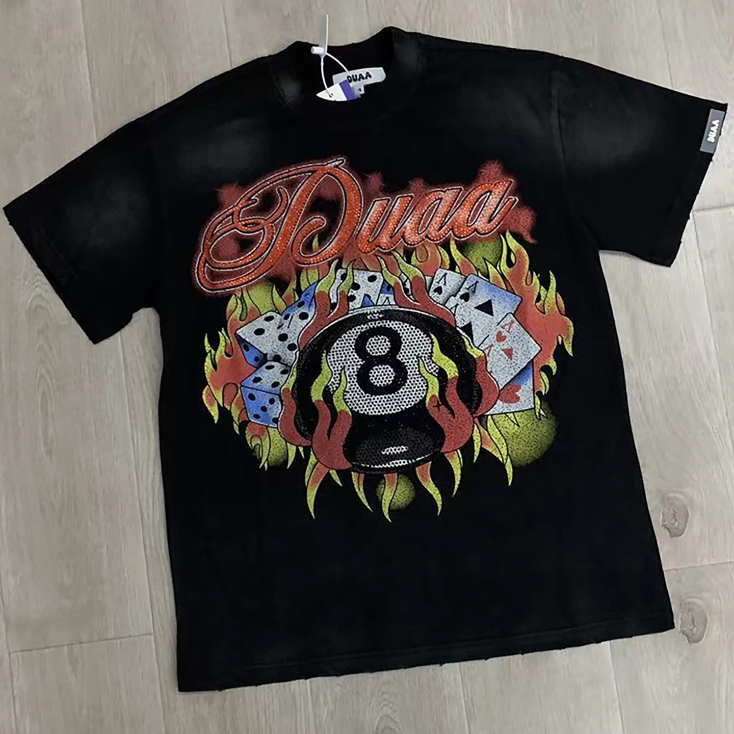 american-street-sle-worn-out-poker-dice-flame-print-glitter-letter-ort-sve-t-irt-ex-loose-round-ne-top