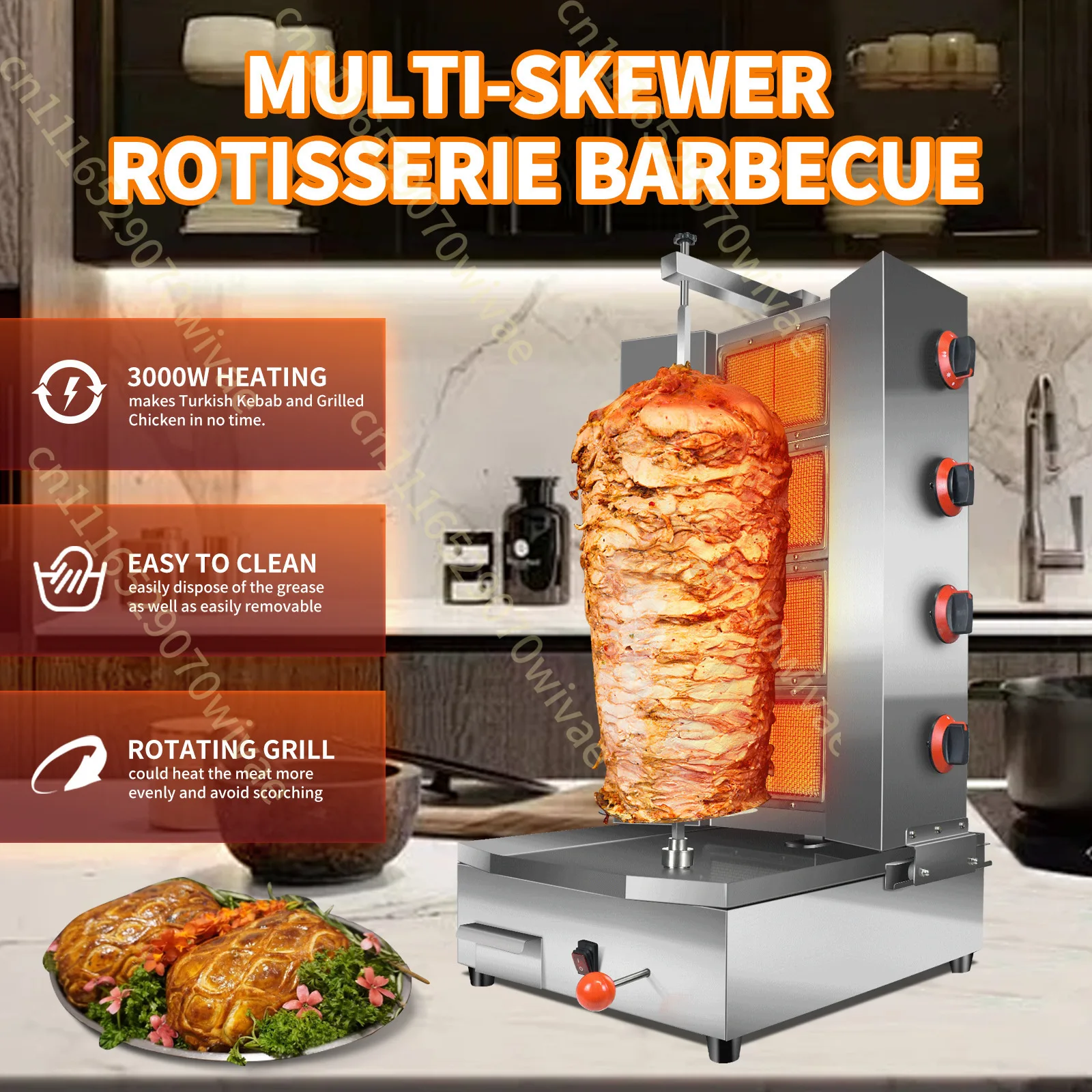 Middle East Roujiamo Four Head  Meat Machine Cross-border Export Shaweima Roast Chicken  BBQ