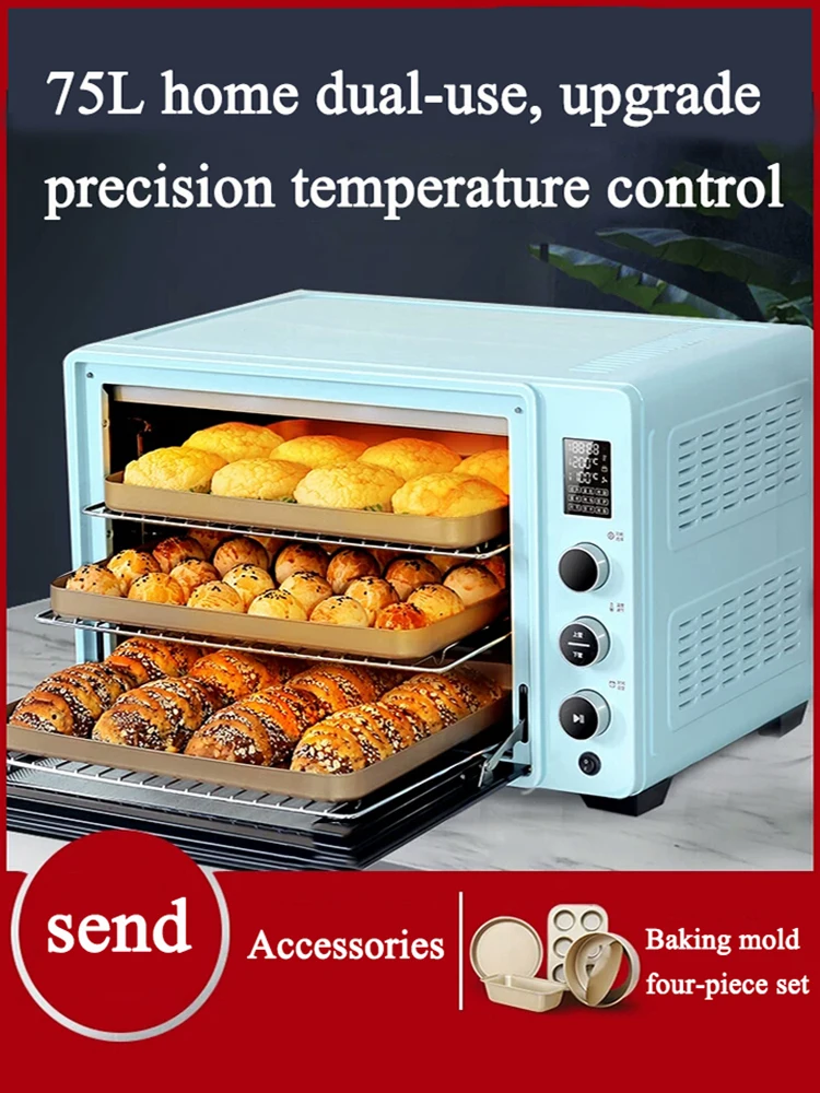 75l 2200w ar quente rotativo pão pizza forno de cozimento elétrico automático fermentação pão forno padeiro