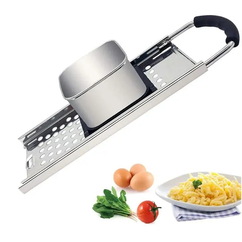 BHTS-3X Stainless Steel Spaetzle Maker With Comfort Rubber Grip Handle For Dumpling Noodle
