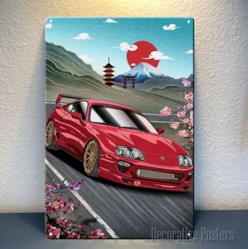 1p، تويوتا نيبون سوبرا MK4 ملصق معدني للسيارة تين تسجيل 20x30 سم