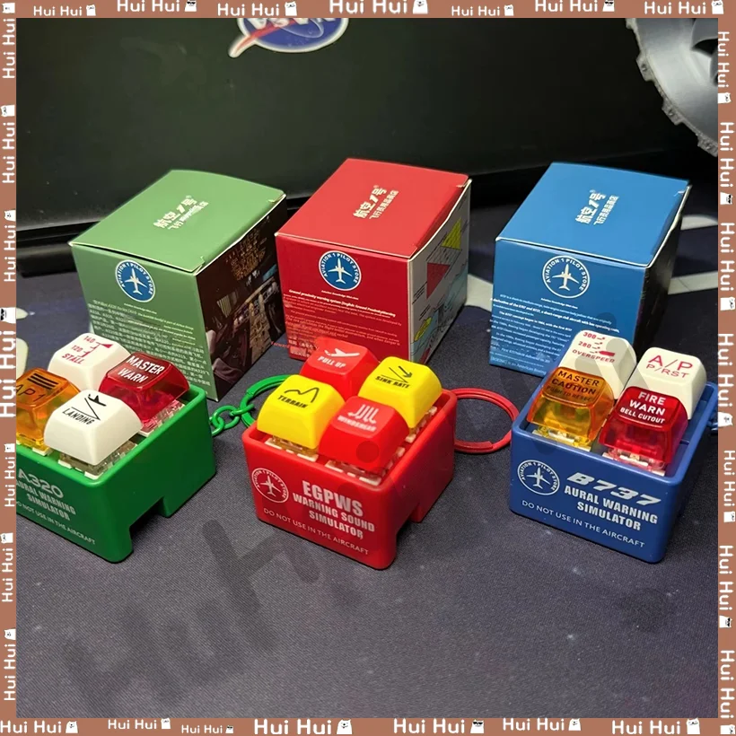 طائرة جديدة بوينغ 737 ايرباص EGPWS A320 تحذير الصوت محاكي الطيار المفاتيح زر الصوت ديكور المنزل الحرف نموذج مصغر #1