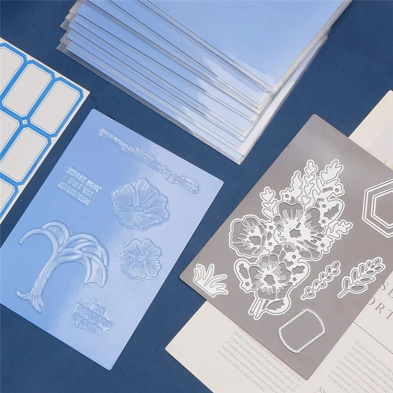 SR-Thickened 8 Pak Pita Kertas Magnetik Terkunci dan Stiker Label untuk Stempel Penyimpanan Mati Pembuatan Kartu Penyimpanan Pemotongan Mati