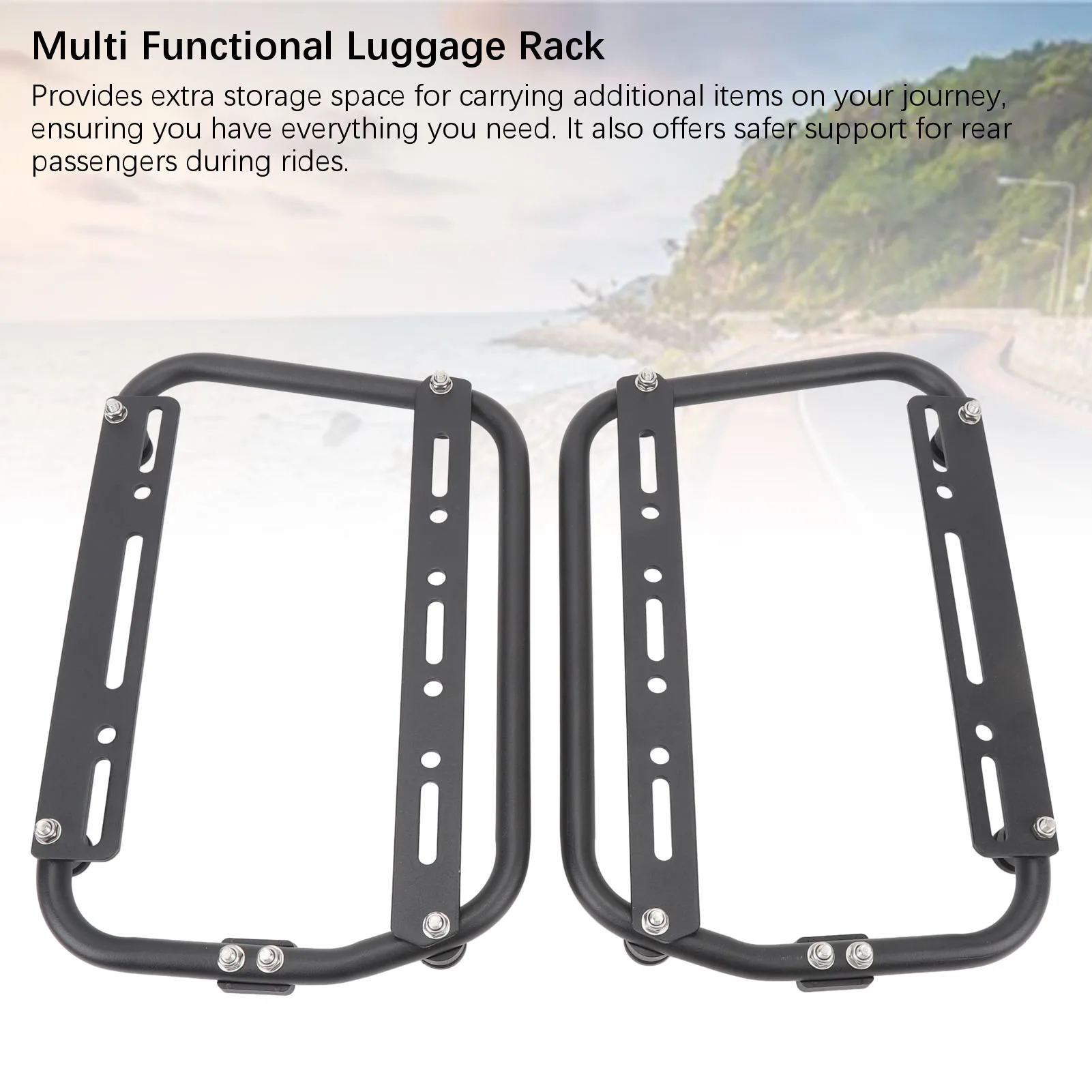 Motorcycle Side Support Racks Aluminium Alloy Saddlebag Bar Rack High Load Capacity Support Brackets