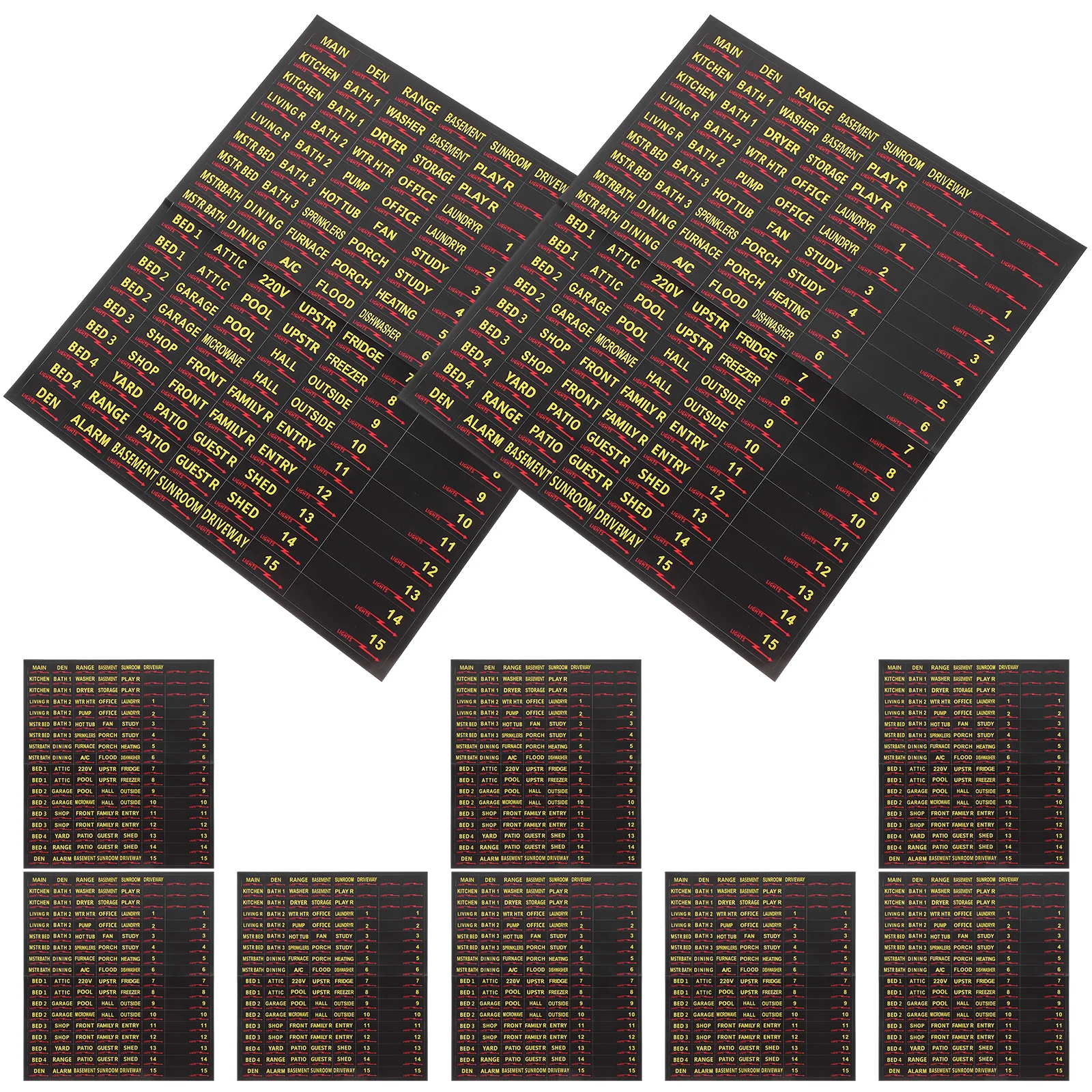 

10 Sheets Circuit Breaker Tags Electrical Box Panel Stickers Self Adhesive Labels Classification Markings QT725 2 Electric