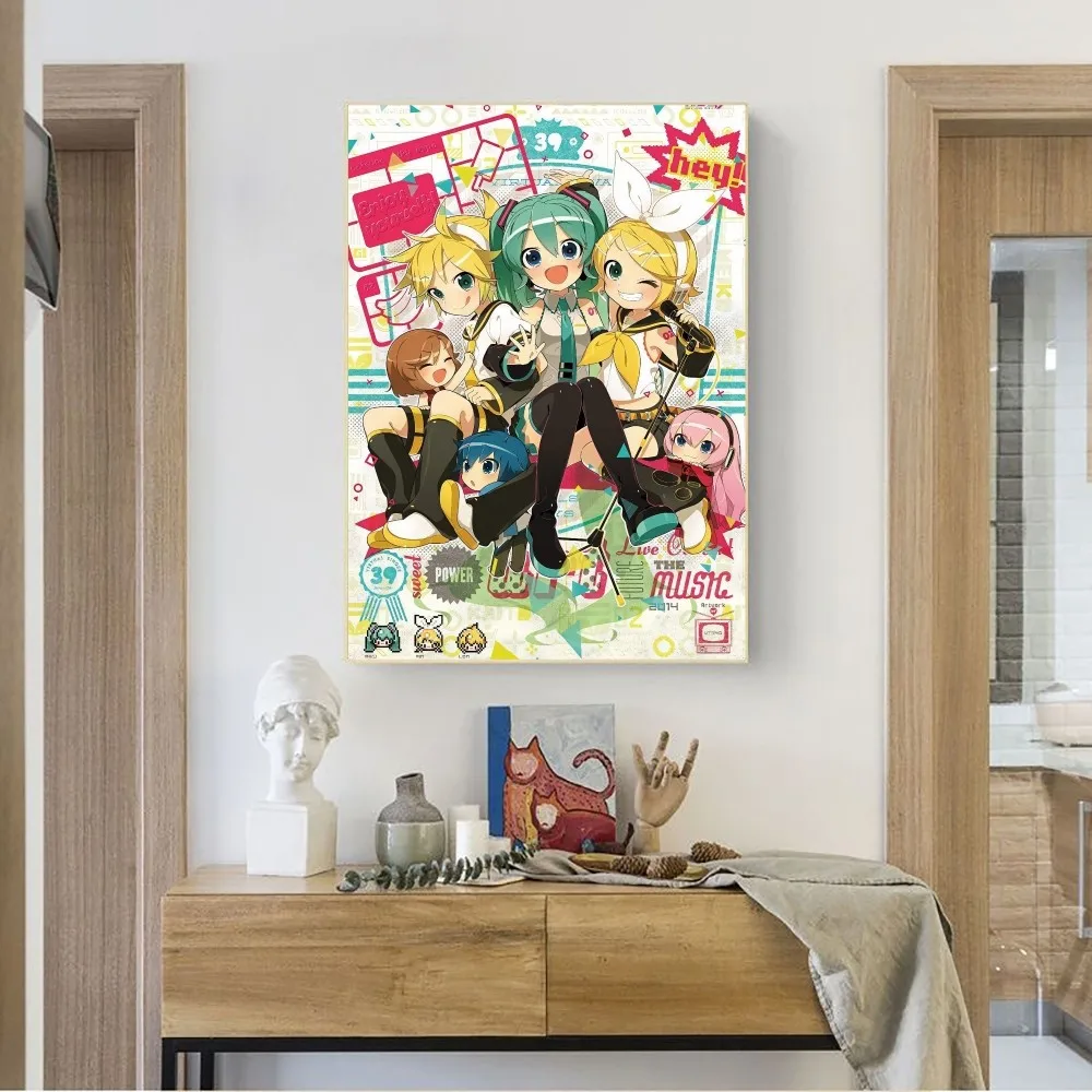 Anime H-Hatsunes M-MikU Poster No Framed Poster Kraft Club Bar Paper Vintage Poster Wall Art Painting Bedroom Study Stickers