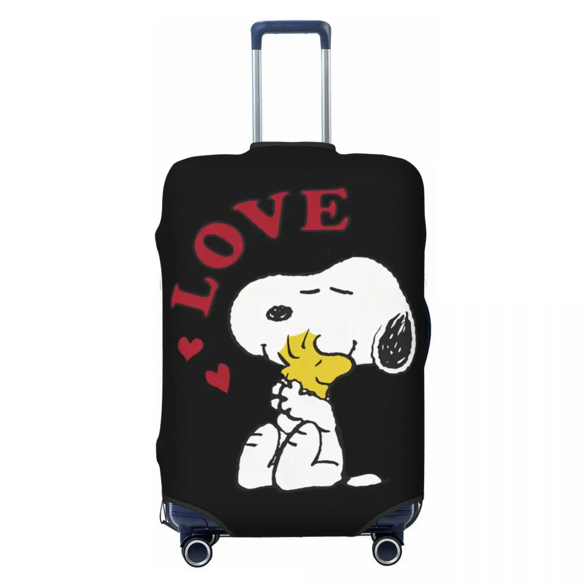 

Snoopy Woodstock Love Travel Luggage Cover Dust Proof Suitcase Cover Protector Fit 18-32 Inch