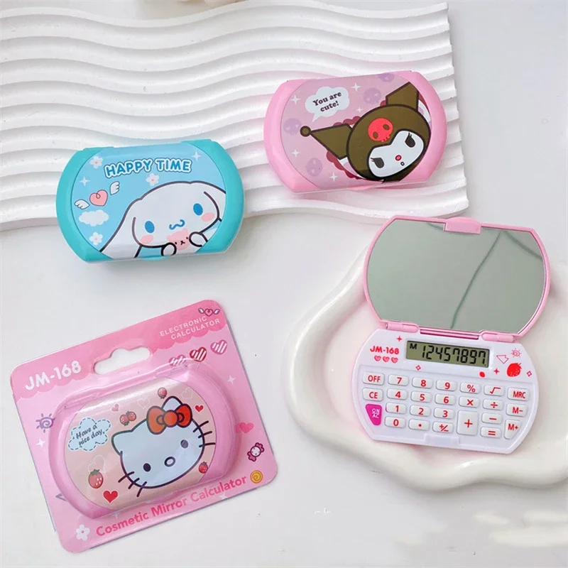 Miniso Anime Sanrio Calculator Hello Kittys Accessories Cute Portability Carry-On Mini Arithmetic Machine Toys for Girls Gift