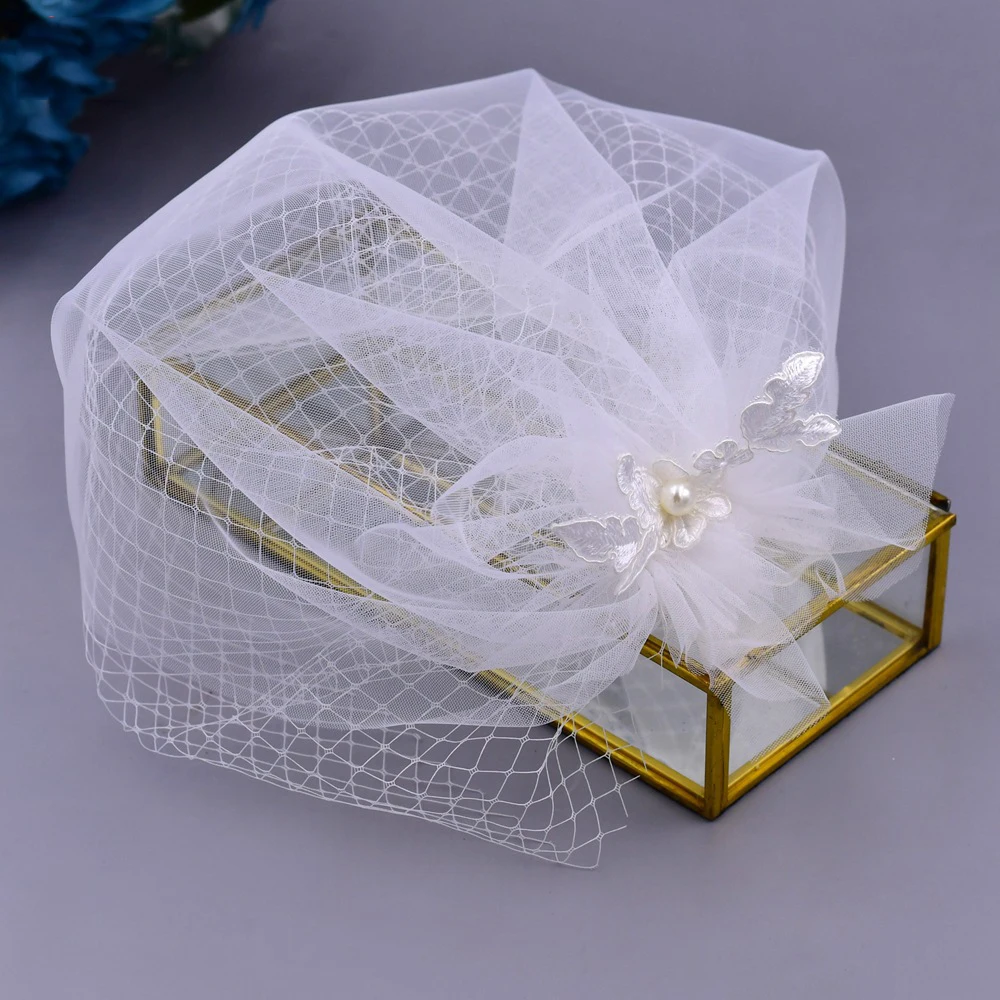 Dames Birdcage Veil Wedding Bridal Hoeden Wit Gezicht Veils Blusher Sluier Bruid Hoofddeksels Kerk Cocktail Party Haaraccessoires