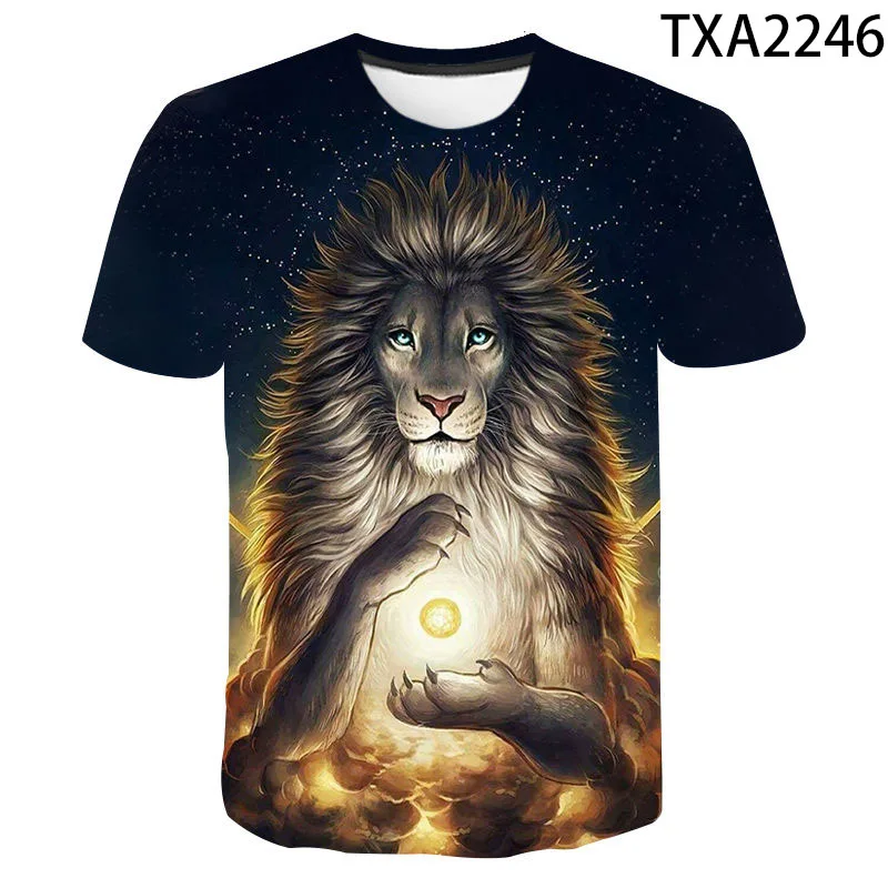 

2020 New Summer T Shirt Men Women Children Short Sleeve Animal Lion Tiger 3D Printed Tops Streetwear Tees Clothing