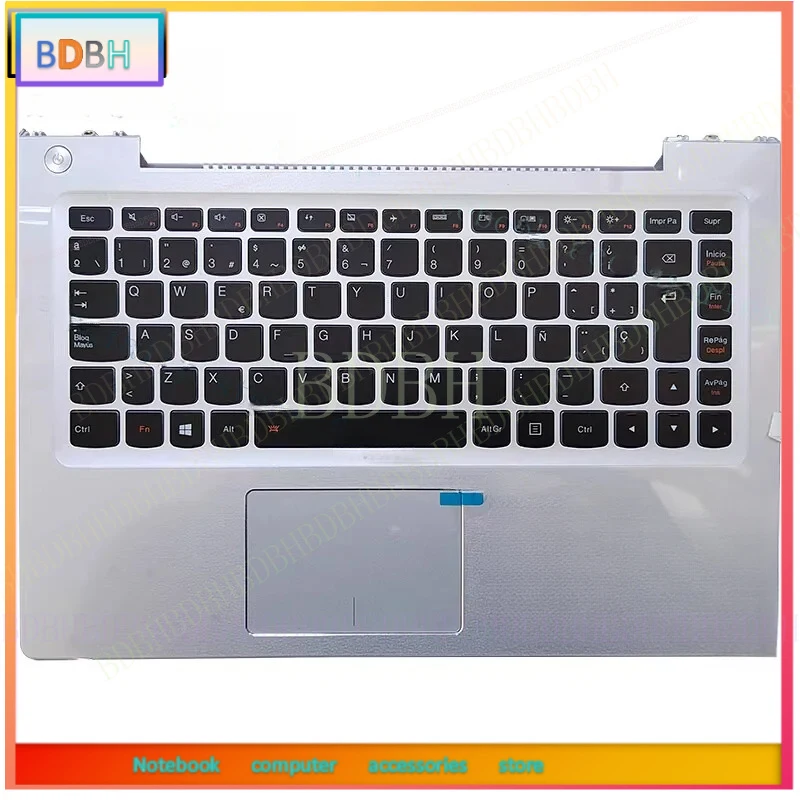 A+  Palmrest for Lenovo IdeaPad U330 U330p U330T Keyboard Backlit Touchpad Silver EU