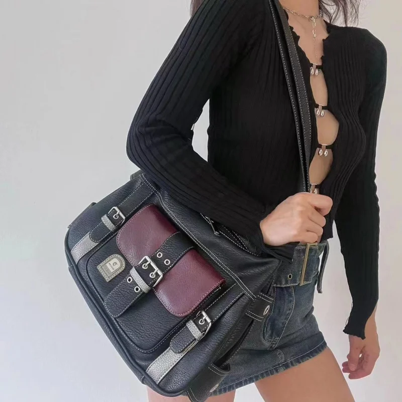 Y2K Vintage Crossbody Bag High Quality Shoulder Bag Tote Women\'s Hip Hop Messenger Bag Large Handbag Commuter Female