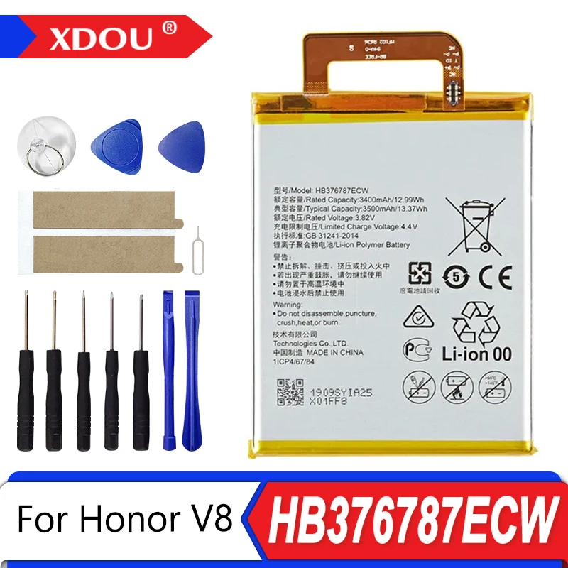 

100% New HB376787ECW 3500mAh Battery For Huawei Honor V8 HB376787ECW Replacement Batteries