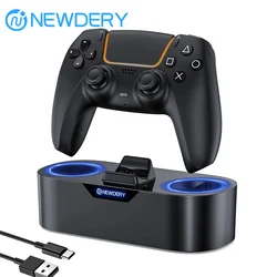 NEWDERY PS5 Single Controller Charger Station Fast Charging Dock for PlayStation 5 & Dual Sense Edge Controller Charging Stand