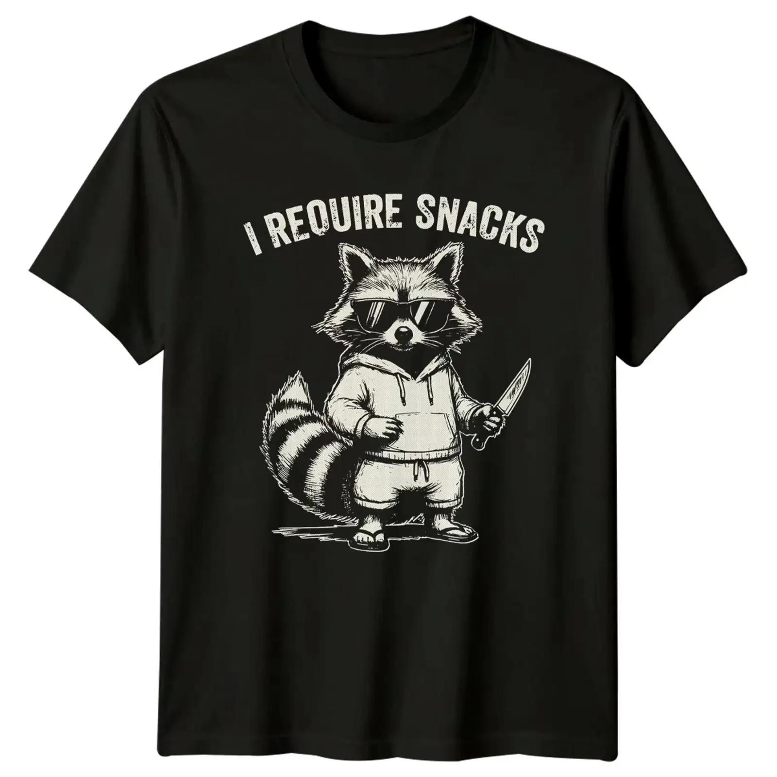 I Require Snacks T Shirt Waschbär Müll Panda Humor Geburtstag Geschenk vintage Washed Slightly Comfortable Stretched Breathable