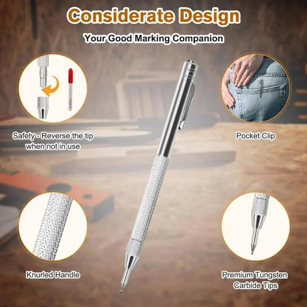 Alloy Scribe Pen Carbide Scriber Pen Metal Wood Glass Tile Cutting Marker Pencil Metalworking Woodworking Hand Tools Kits ﻿