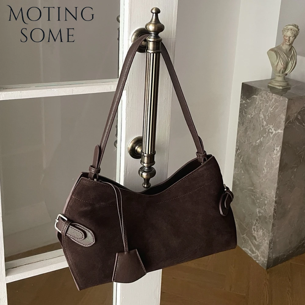 Motingsome 100% Natural Suede Winter Bags Women Shoulder Purse Luxury Designer Bags Fashion Lady Matte Leather Handbag 2025