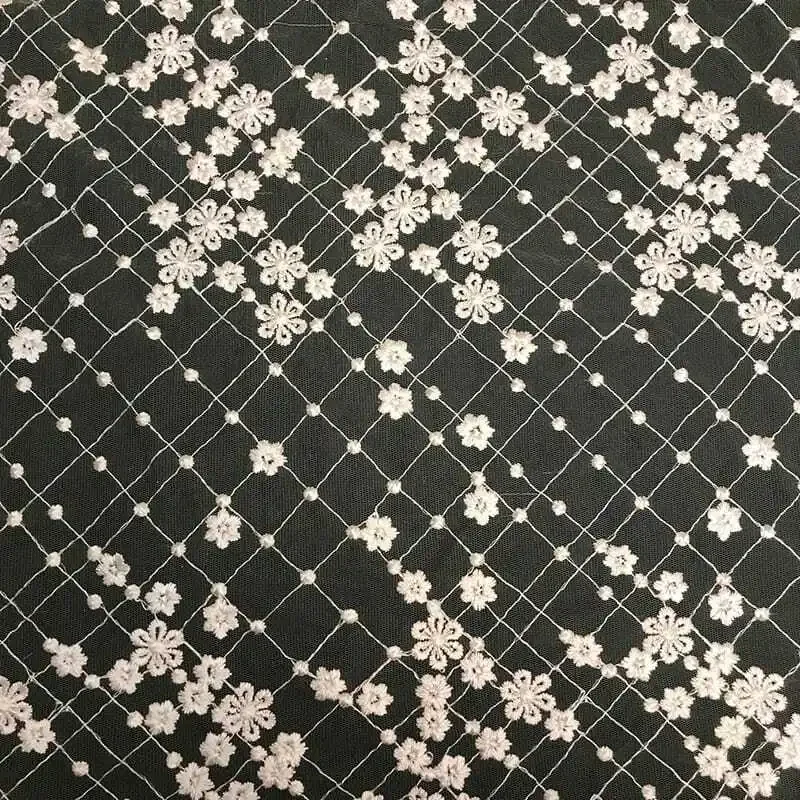 Elegant All-Over 3D Floral Embroidered Lace Trim Fabric Versatile Delicate Mesh For Wedding Dresses Kids Clothing & Home Decor