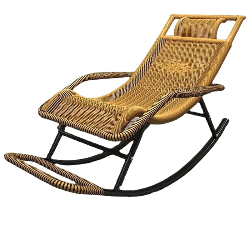 PQF Rattan Chair Recliner Rocking Chair Leisure Balcony Single Home