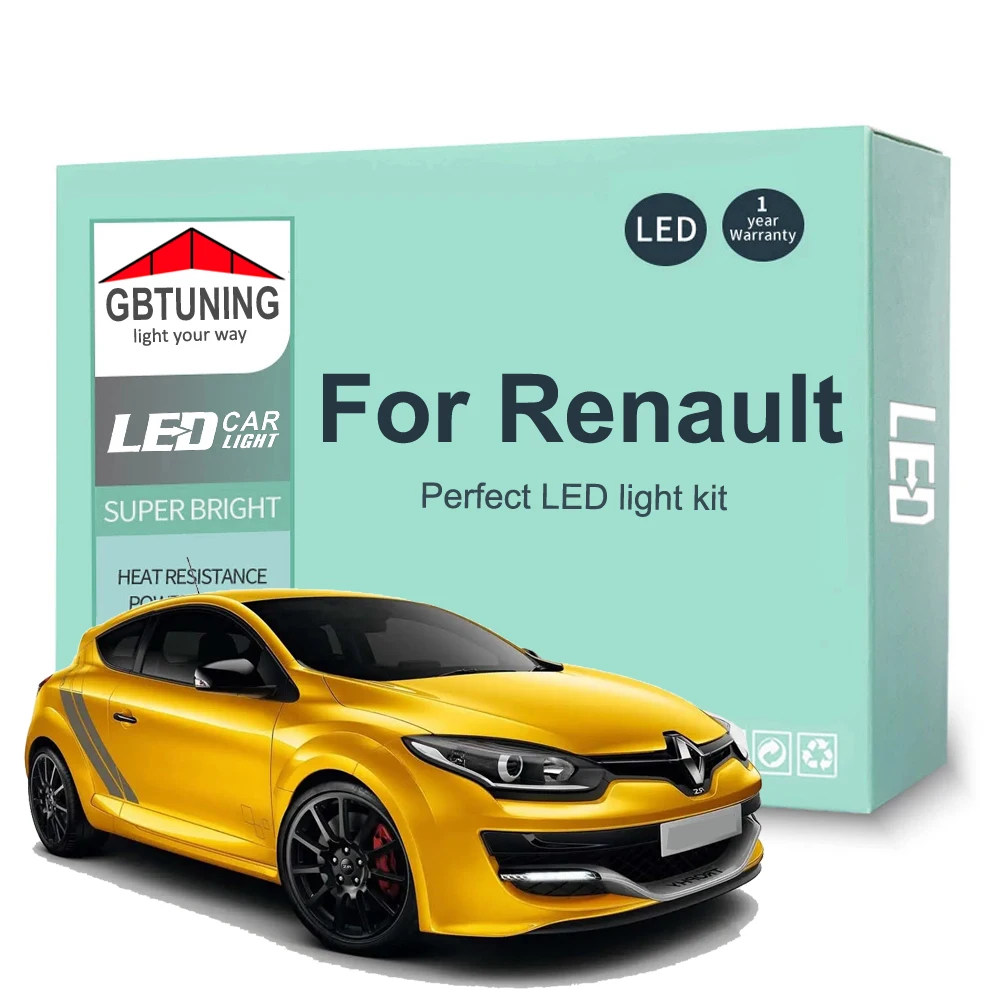 LED Interior Light Bulb Kit For Renault Clio Megane Captur Kadjar Laguna Scenic Espace Koleos Twingo II III IV MK 2 3 4 Canbus