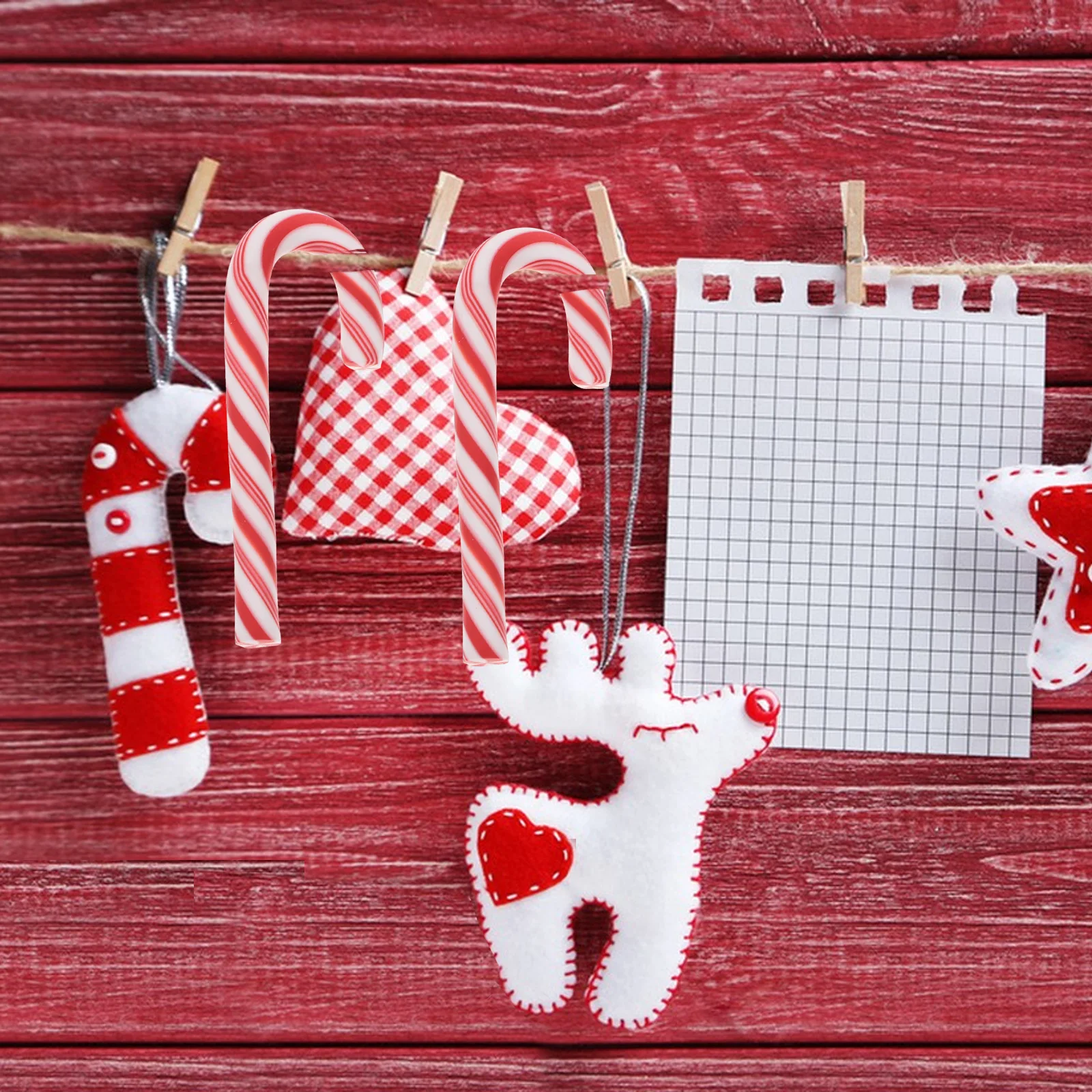 

100Pcs Mini Resin Candy Cane Charms Christmas DIY Crafts Small Cute Candy Cane Accessories for Phone Case Nail Art Scrapbook