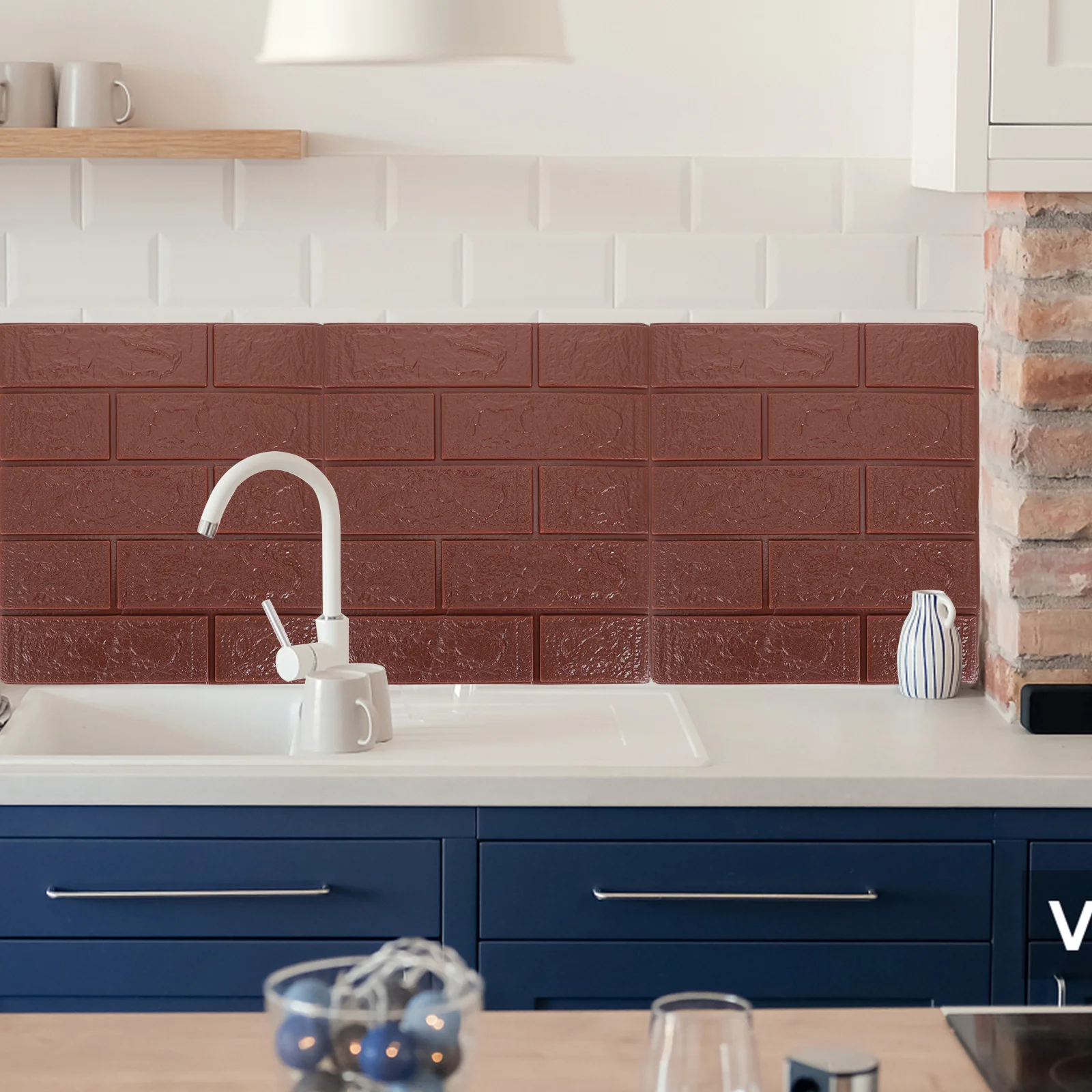 

10Pcs 3D Brick Pattern Wall Stickers Creative Xpe Material Decorative Wall Panels for Home Bar Coffee Shop Adhesive Murals