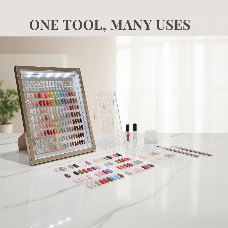 Scratch-resistant Nail Color Chart 24/120 Slots with Stickers Clear Display Book for UV Gel Polish Collection
