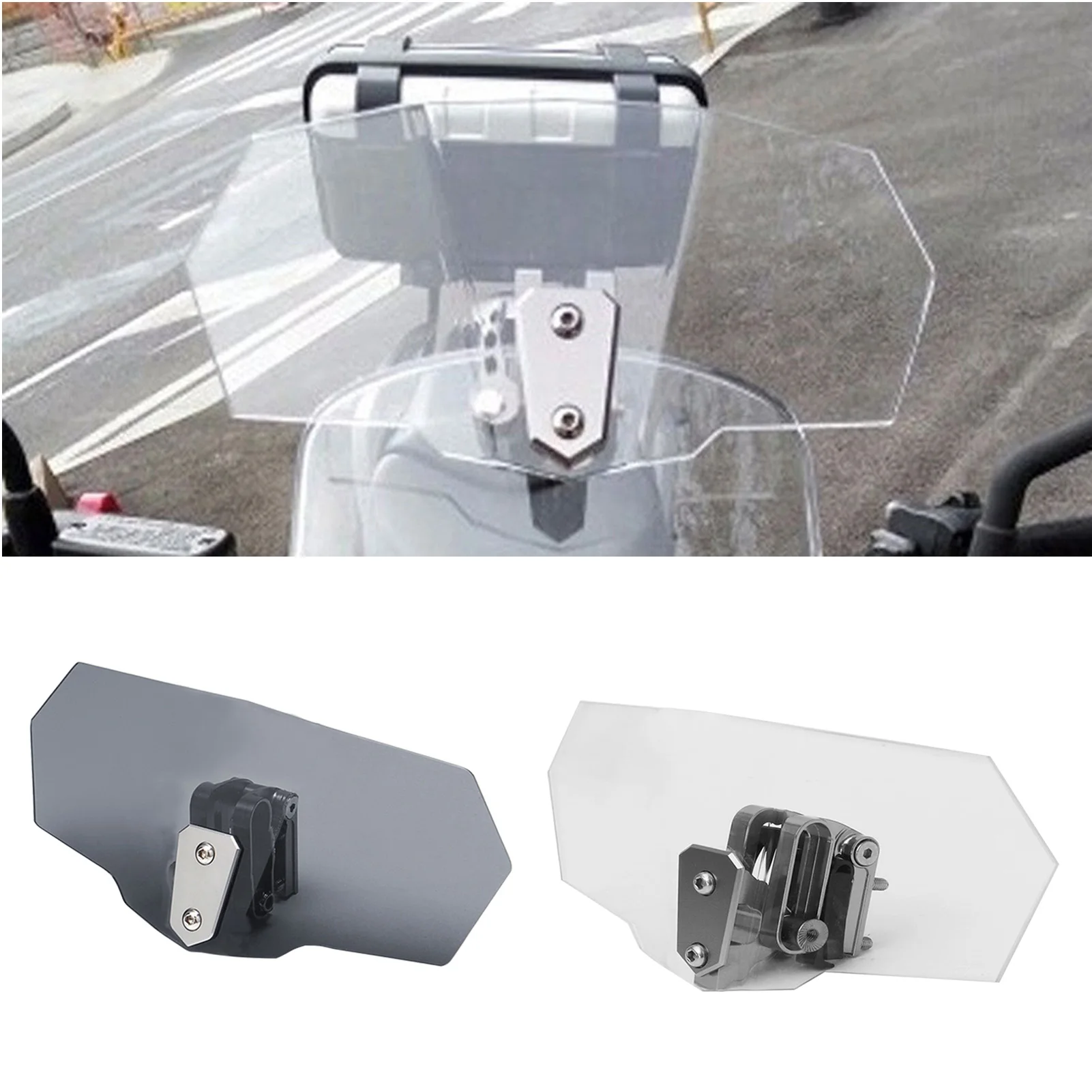 Universal Motorcycle Windshield Extension Adjustable Clip-On Windscreen Extender Spoiler Air Windshield Deflector Dropshipping