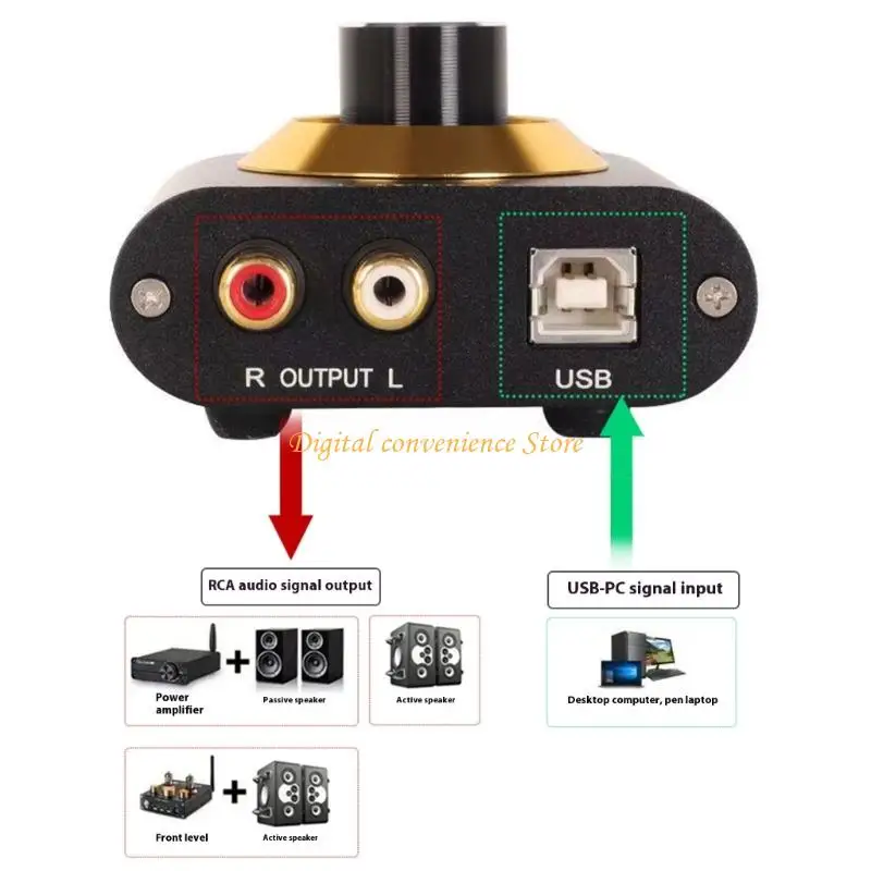 97QA USB أجهزة فك ترميز الصوت مقبض ذهبي 192 كيلو هرتز HiFi مخرج مضخم ضوت سماعات الرأس