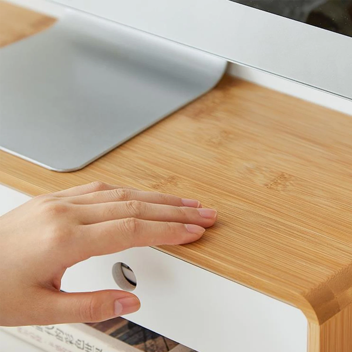 Bamboo Monitor Stand Riser wit - Laptop Stand Bamboo 评论和价格