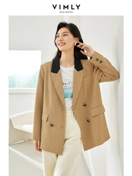 Slimly Khaki Blazer donna autunno manica lunga giacche da donna 2023 autunno dritto doppio petto ufficio signora abbigliamento femminile M3269