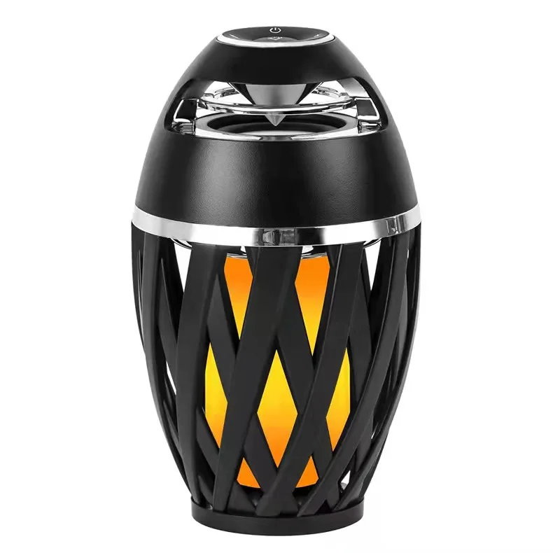 Best-selling Design Dynamic Flame Led Speakers Torch Atmosphere Outdoor Stereo Enhanced Bass Portable Outdoor Nightlight Speaker