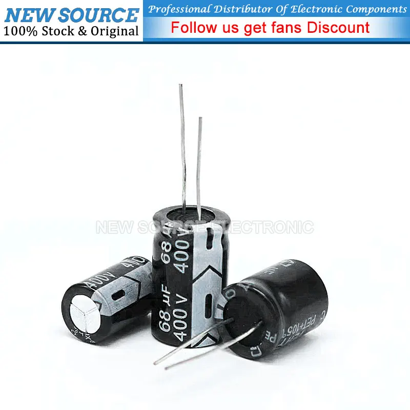 Imagem -02 - Capacitor Eletrolítico de Alumínio Nova Fonte Dip 400v 1uf 2.2uf 3.3uf 4.7uf 6.8uf 8.2uf 10 15 22 33 47 68 82 100 120 150 uf 150 Pcs