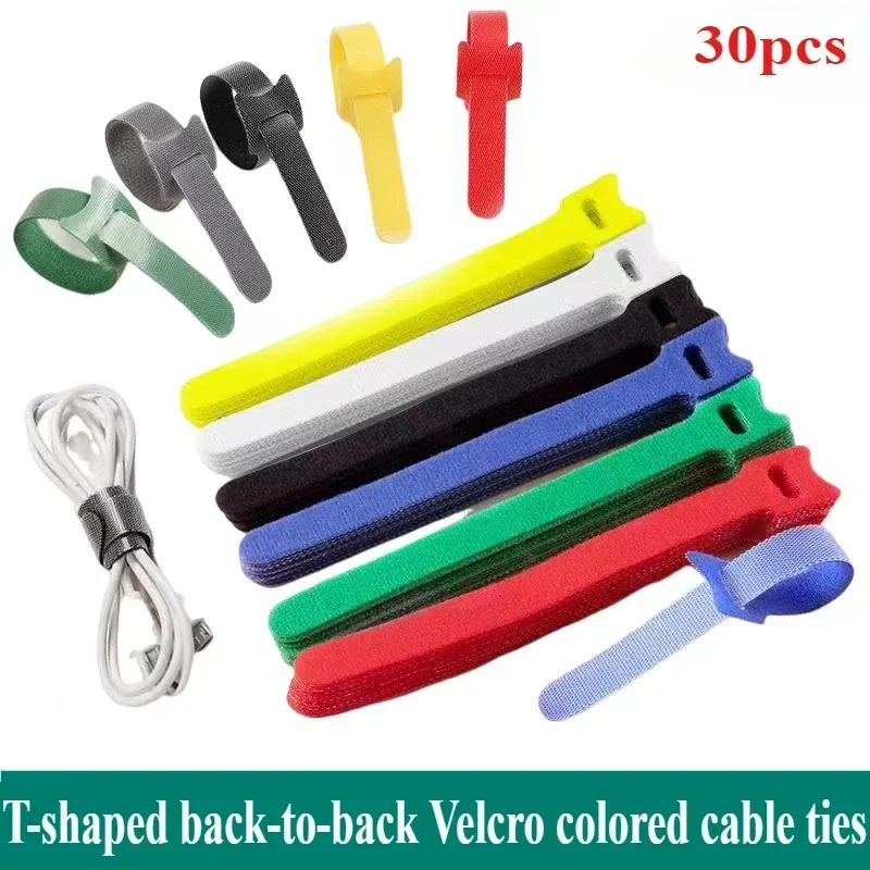 30pcs Self-Adhesive Hook Fasteners for Cable Management Automatic Hook and Loop Tapes DIY Garment Sewing Attaches  Arts