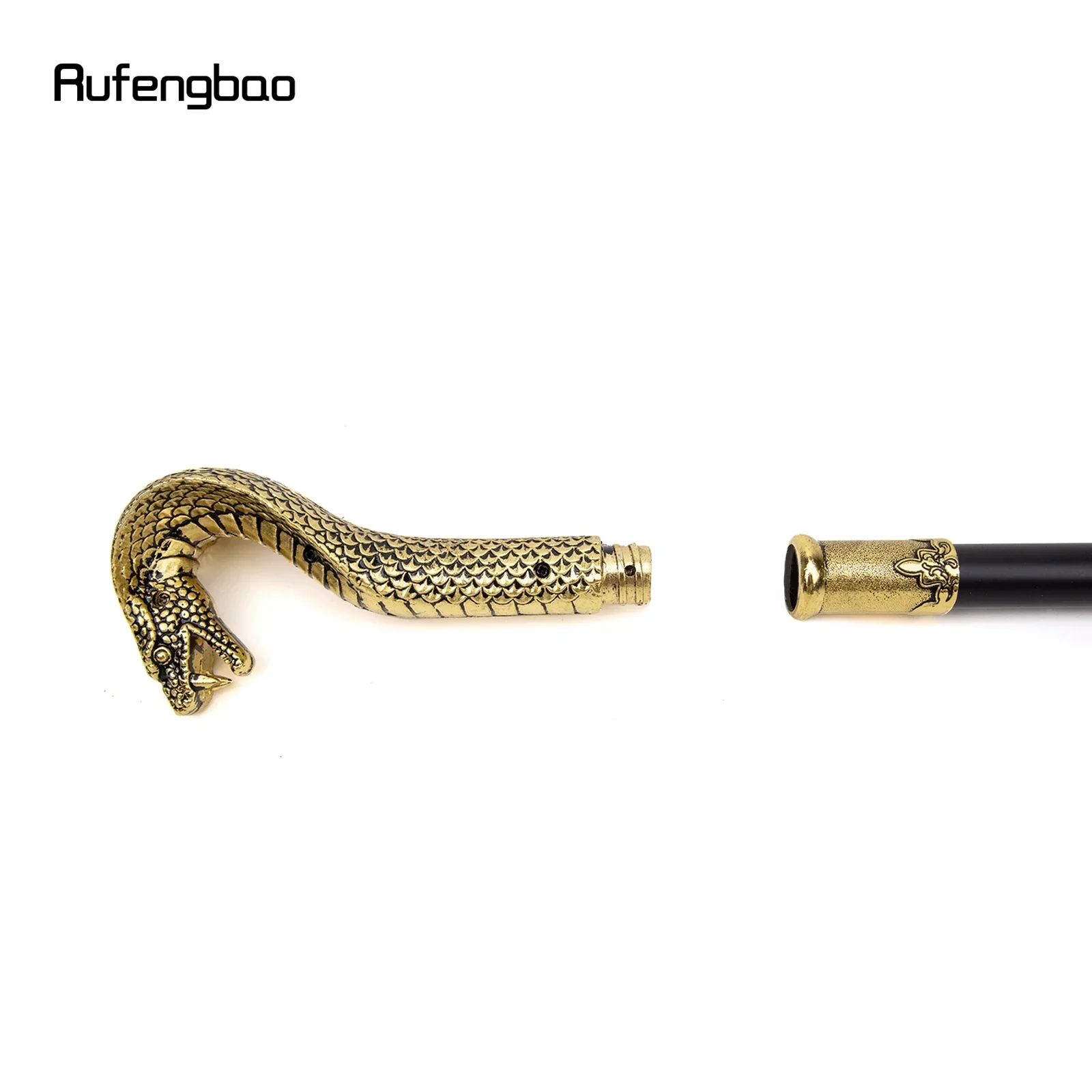 Bastón con mango de serpiente de lujo para caminar, bastón decorativo de moda para fiesta, perilla Crosier elegante, 93cm, color dorado y negro