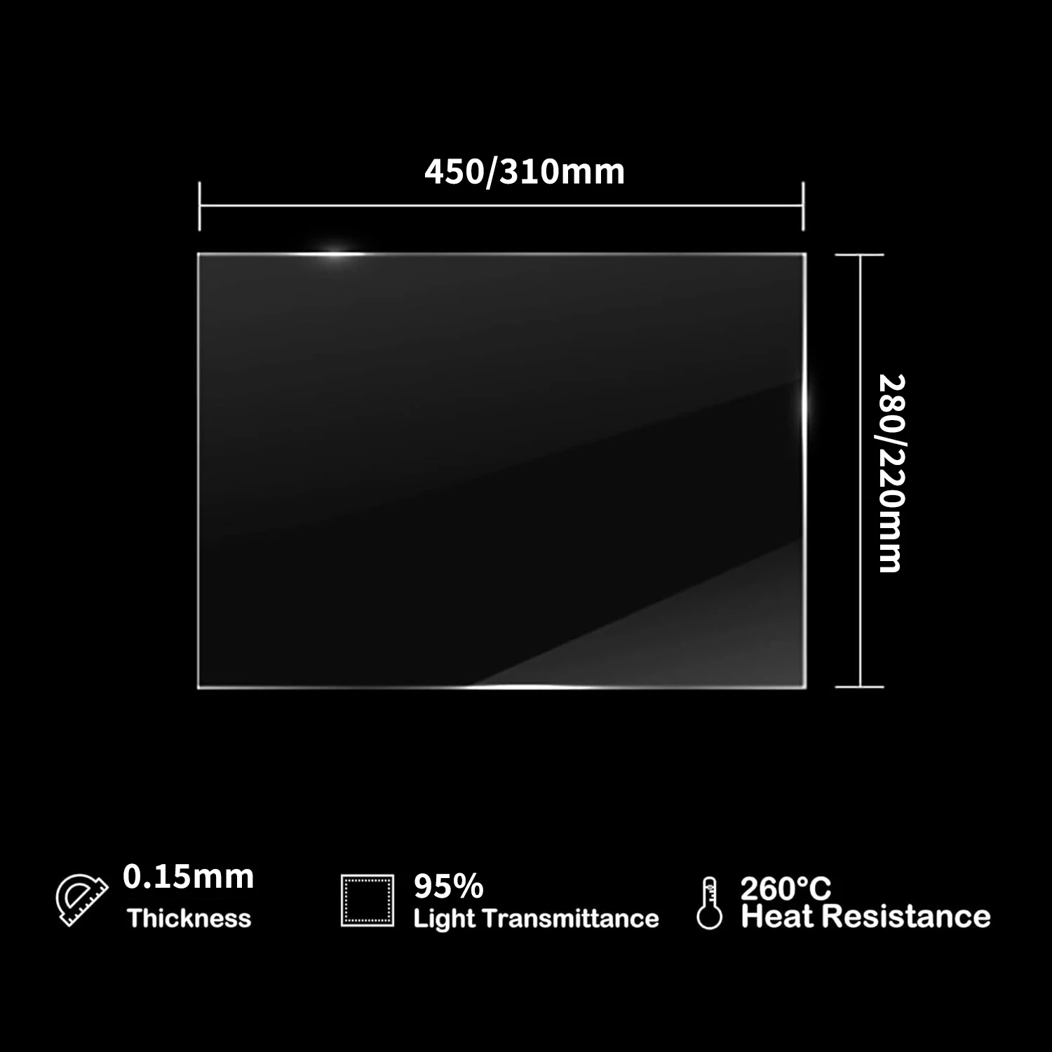 Antinsky 10.1Inch PFA (NFEP) Film for Anycubic Photon Mono M5Pro M7Pro M7Max ELEGOO Saturn 4 Ultra Mars 5 Ultra Release Film