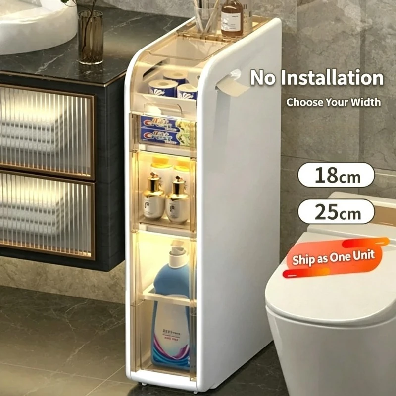 Bathroom savior! Seam storage cabinet, 16/18/25/29/36/42 cm optional, toilet side changes storage area in seconds