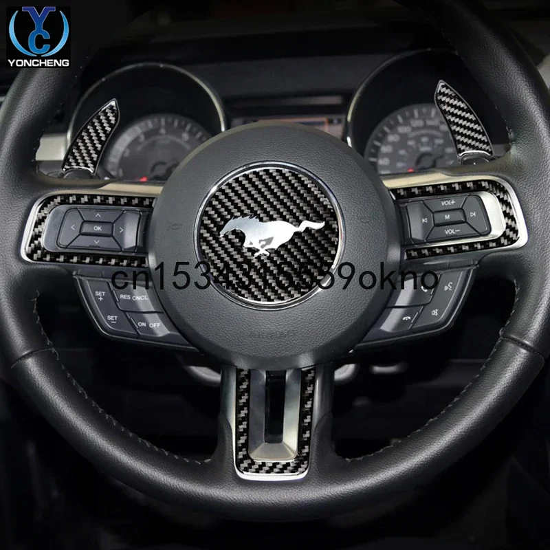 For Ford Mustang GT Carbon Fiber Steering Wheel Label Interior Retrofit Auto Parts