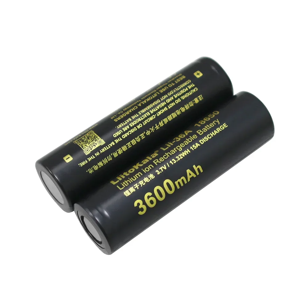 ใหม่ LiitoKala LII-36A 18650 3600mAh 3.7V แบตเตอรี่ลิเธียม 10A Discharge สําหรับไฟฟ้าของเล่นไฟฉายแบตเตอรี่