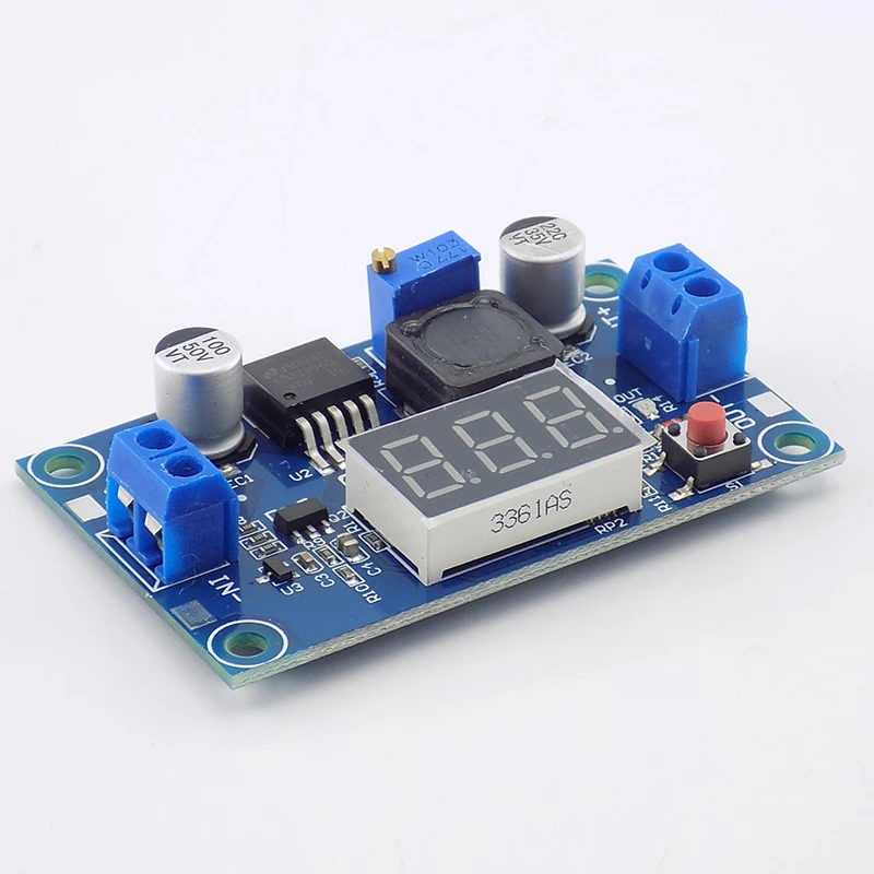 LM2596 High Quality DC 4.0~40 to 1.25-37V With LED Voltmeter 2A Adjustable Voltage Regulator Step-down Power Converter Module B3