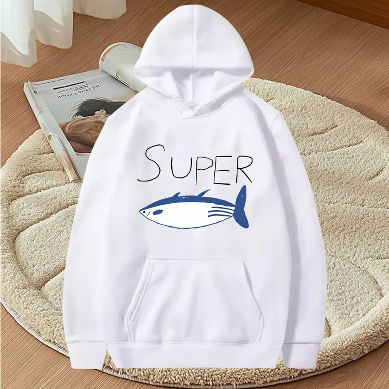 Kpop Korean Jin Super Tuna Fish Kawaii graphic hoodie men ’s women vintage Long sleeve streetwear print oversized  hoodie unisex