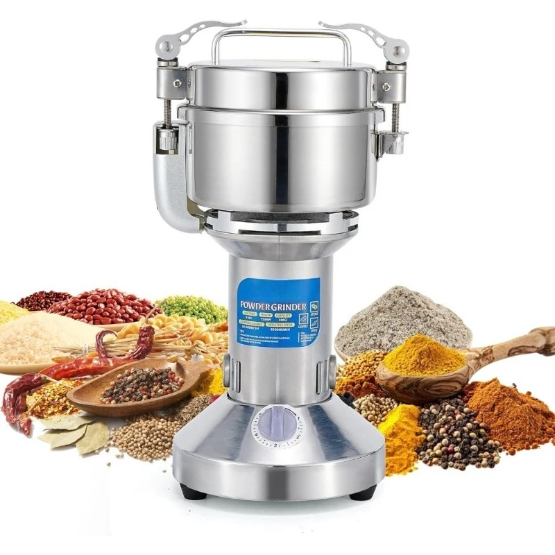 

Electric Grain Mill Grinder 1500W Commercial Spice Grinder for Wheat Corn Coffee Beans Stainless Steel Dry Grinding Machine