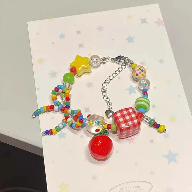 Cute Harajuku Cartoon Fruit Bow Choker Necklace