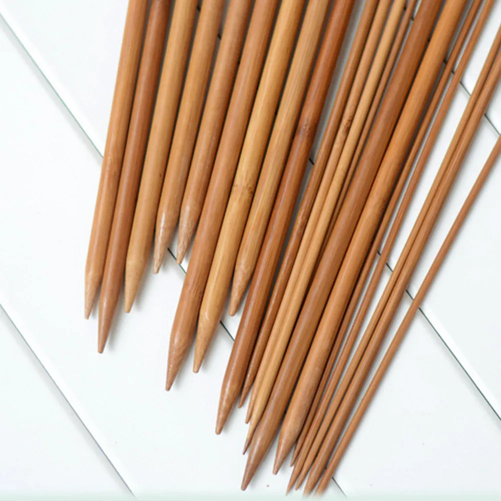 18Pairs Professional Carbonized Bamboo Knitting Needles 36Cm Single Pointed 2Mm-10Mm Ultra Smooth Glide Knitting Tools