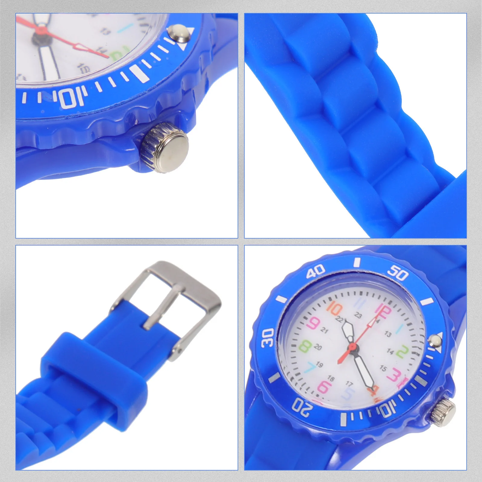 Часы с круглым силиконовым мягким регулируемым ремешком, легкие аналоговые наручные часы для обучения, подарок