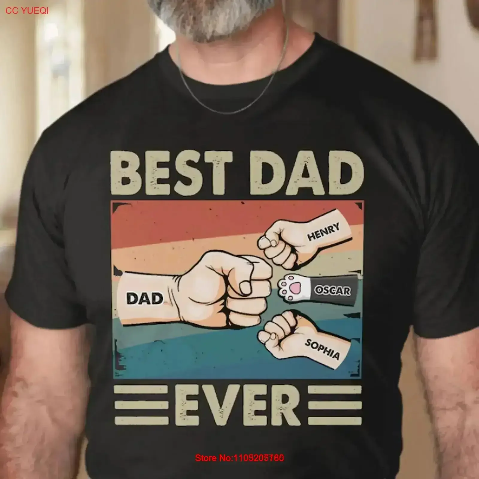 شخصية أبي أثار قبضة عثرة تي شيرت عيد الأب الاطفال مطابقة خمر غسلها امتدت مصمم الملابس أنيق خمر #1